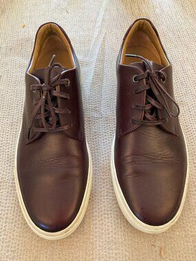 Hugo Boss Mens Leather Sneakers / Shoes, Burgundy, US Size 10, EU 43, Italy